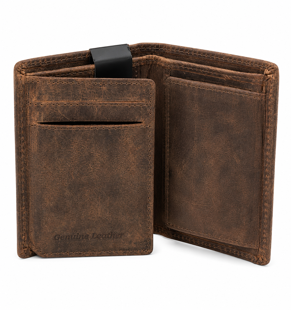Bossi Removable Card Holder Oil Leather Wallet In Brown