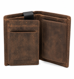 Bossi Removable Card Holder Oil Leather Wallet In Brown