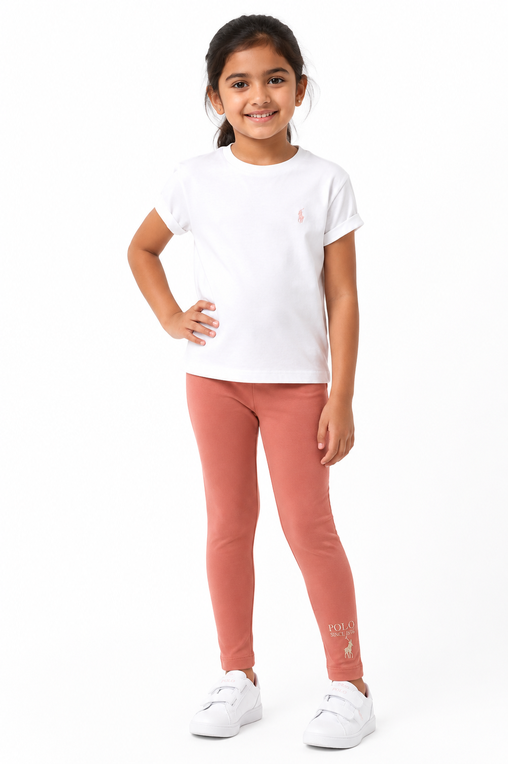 Polo Girls Maya Fashion Leggings In Rosewood