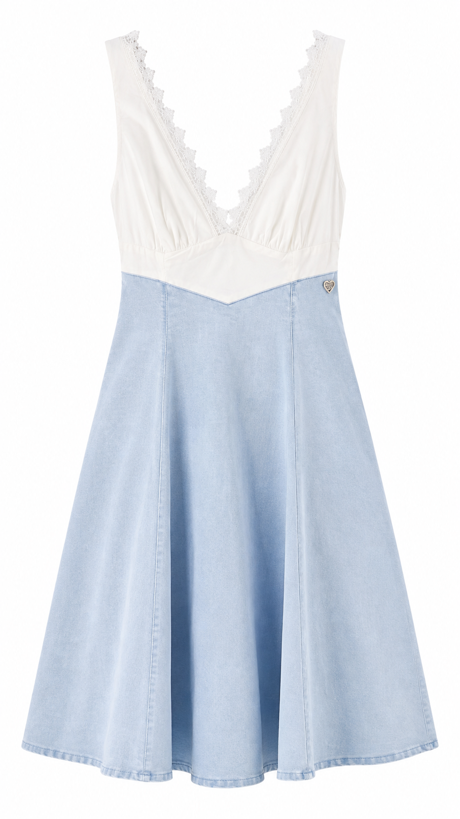 Sissy Boy Womens Midi Dress With Denim Skirt In Light Vintage