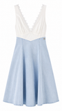 Sissy Boy Womens Midi Dress With Denim Skirt In Light Vintage