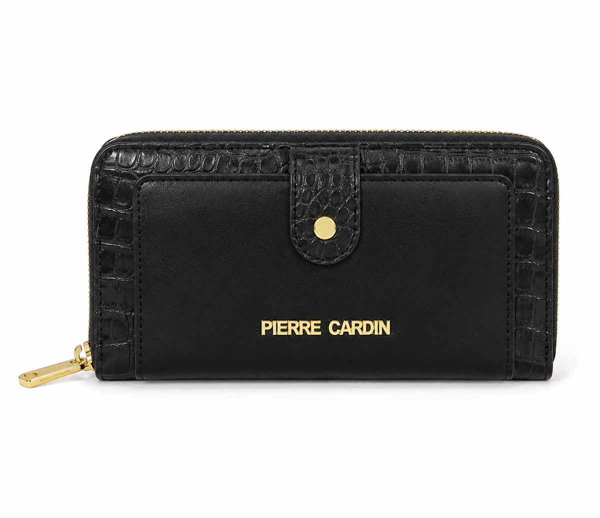 Pierre Cardin Croc Panel Purse In Black