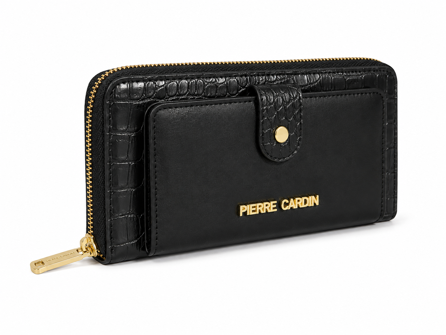 Pierre Cardin Croc Panel Purse In Black