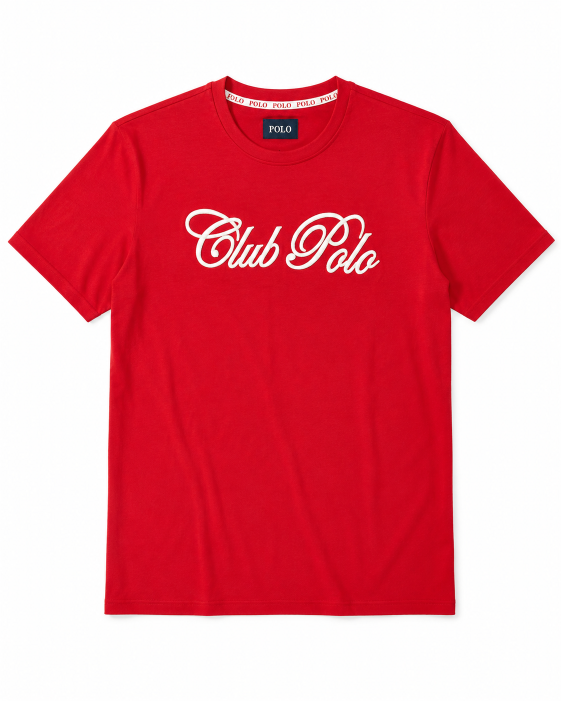 Polo Mens Script Embroidered T-Shirt In Red