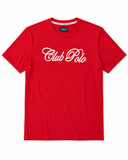 Polo Mens Script Embroidered T-Shirt In Red