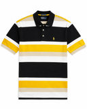 Polo Mens Dm Stripe Golfer In Mustard