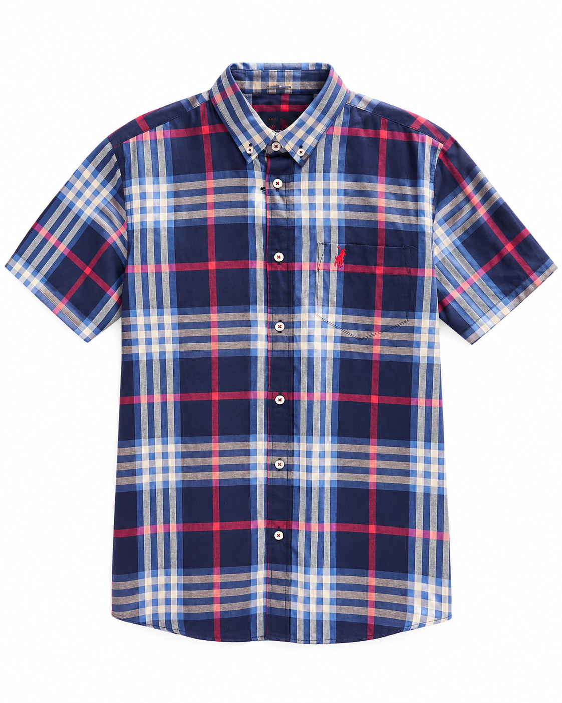 Polo Mens Bold Check Shirt In Navy