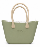 Fenn Gold Zip Stone Handle Tote Bag In Watercress