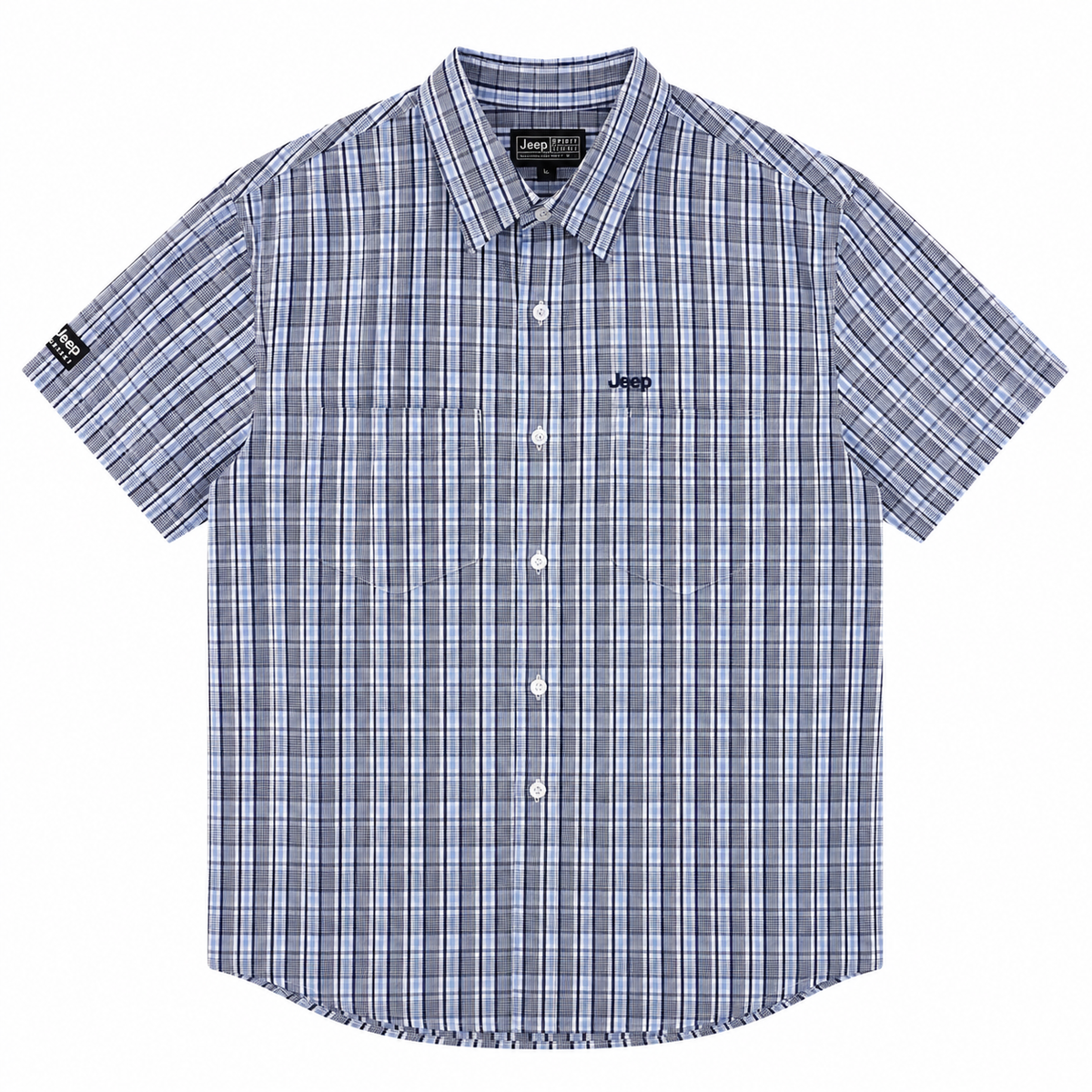 Jeep Mens M Check Shirt In Blue Multi