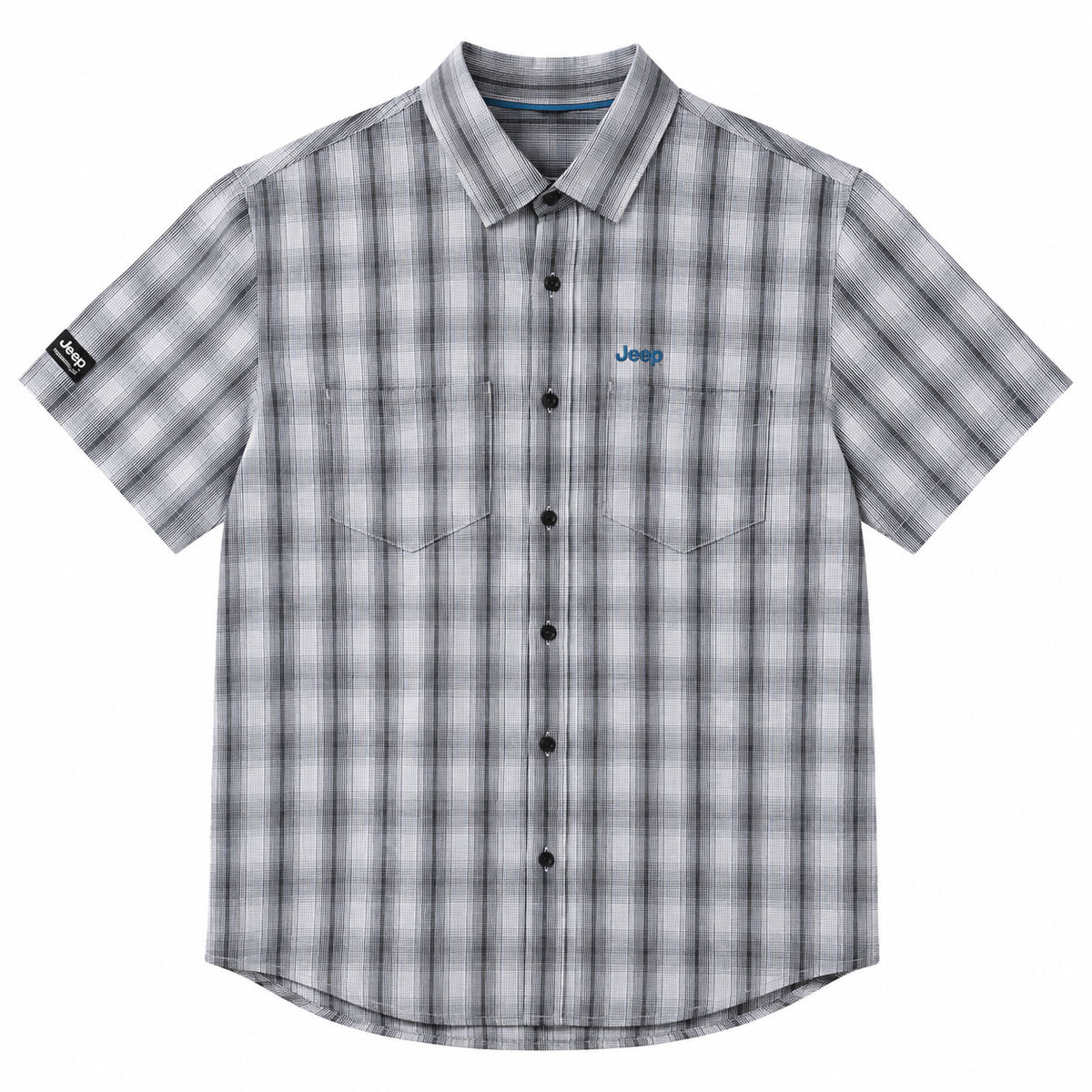 Jeep Mens M Check Shirt In Grey Multi