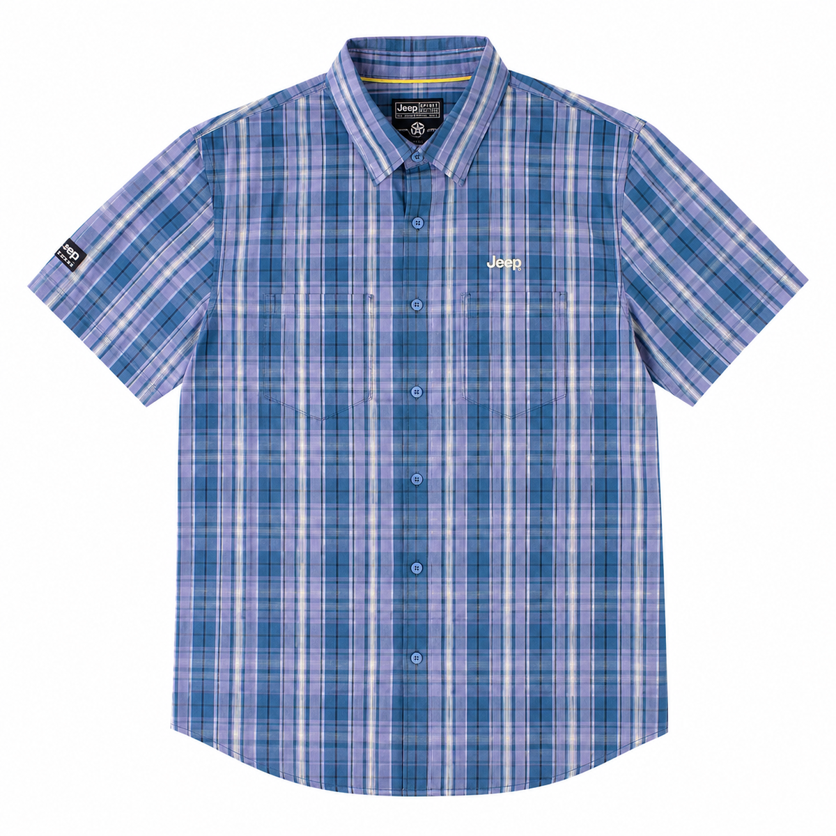 Jeep Mens M Check Shirt In Blue & Purple