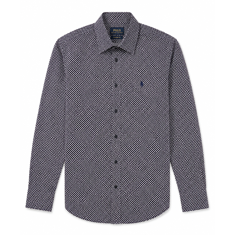 Polo Mens Geo Print Shirt In Black Multi
