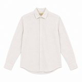 Morenzo Mens Long Sleeve Linen Shirt In Beige