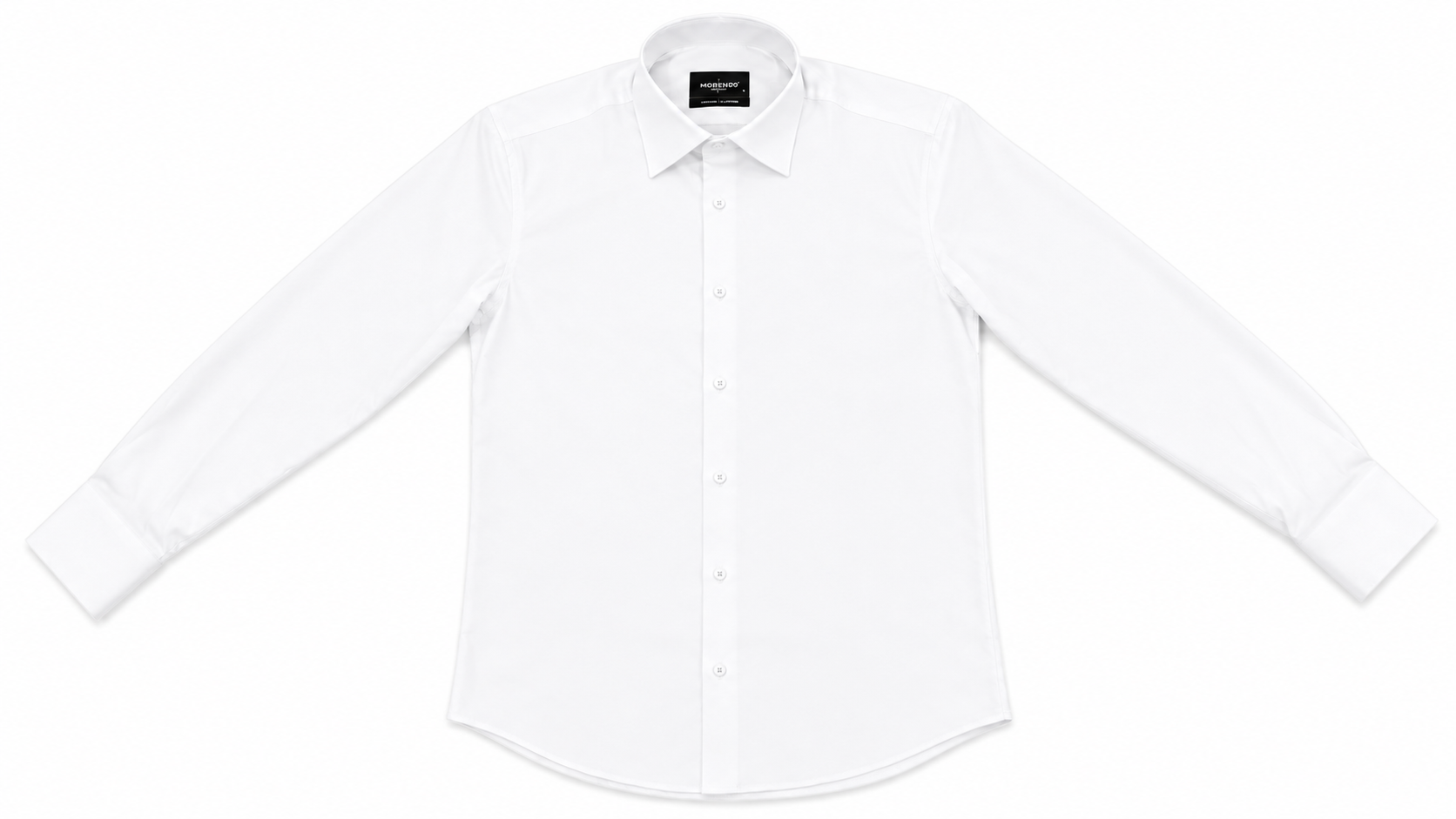 Morenzo Mens Lycra Sateen Long Sleeve Shirt In White