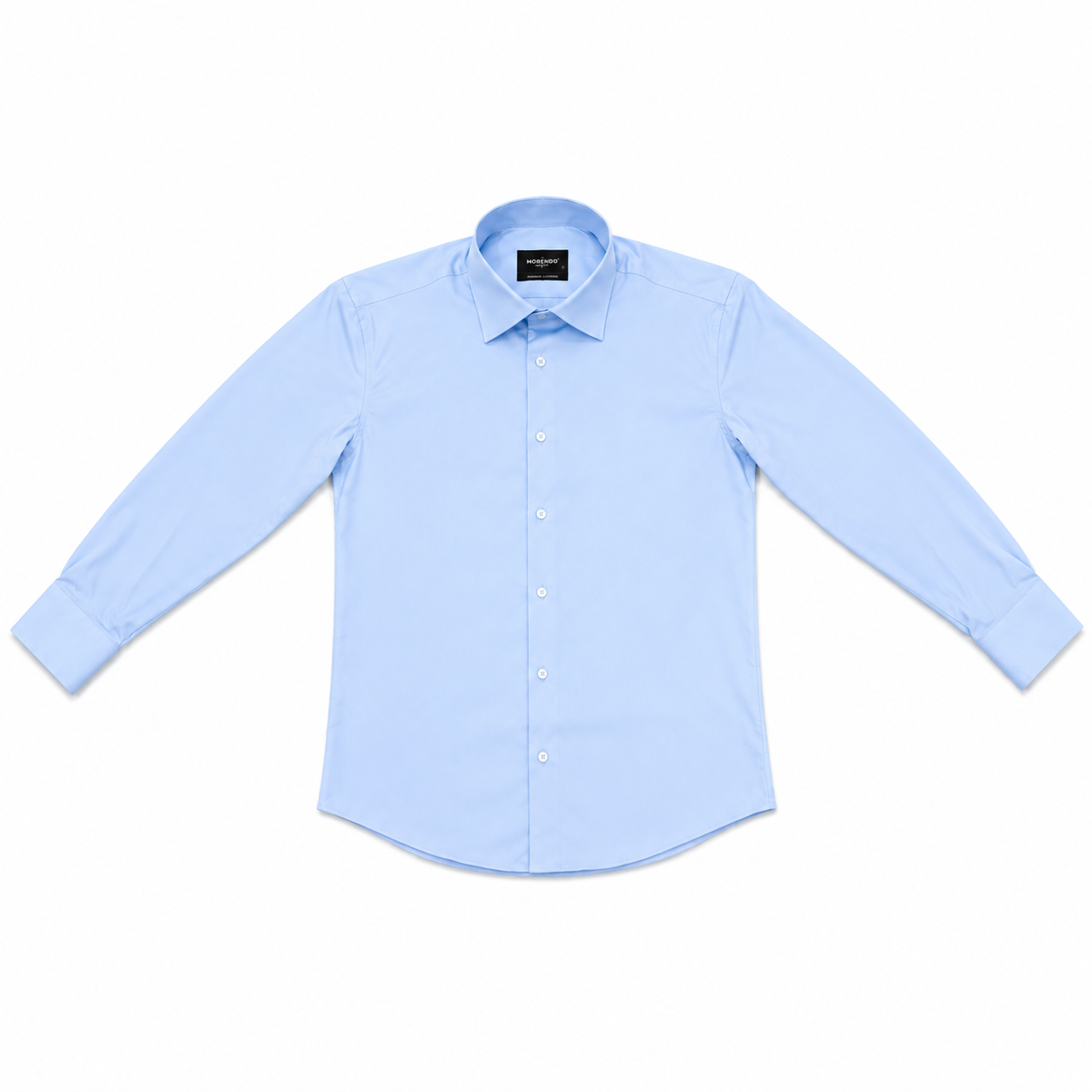 Morenzo Mens Lycra Sateen Long Sleeve Shirt In Sky Blue