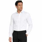 Morenzo Mens Lycra Sateen Stripe Shirt In White
