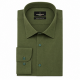 Morenzo Mens Lycra Sateen Stripe Shirt In Olive