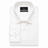Morenzo Mens Lycra Sateen Stripe Shirt In Off White