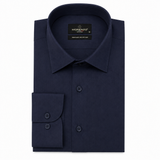 Morenzo Mens Lycra Sateen Stripe Shirt In Navy