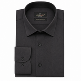 Morenzo Mens Lycra Sateen Stripe Shirt In Black