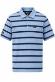 Jeep Mens Yarndye Stripe Golfer In Blue Multi