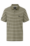 Jeep Mens Yarndye Stripe Golfer In Olive Multi