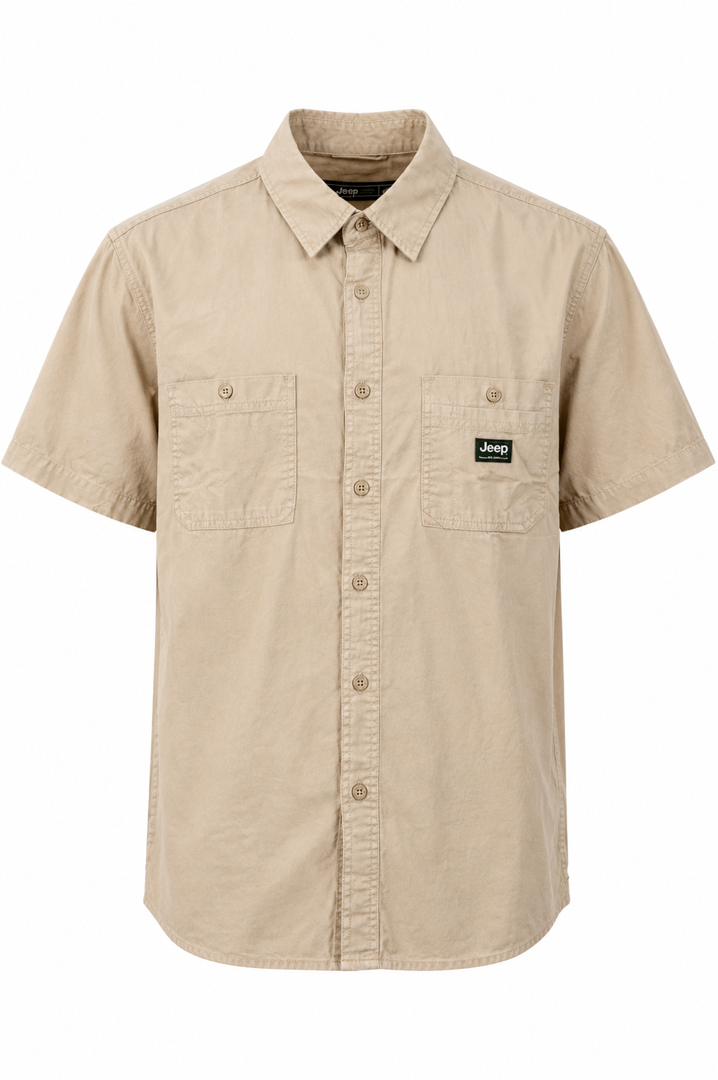 Jeep Mens Willys Short Sleeve Shirt In Khaki