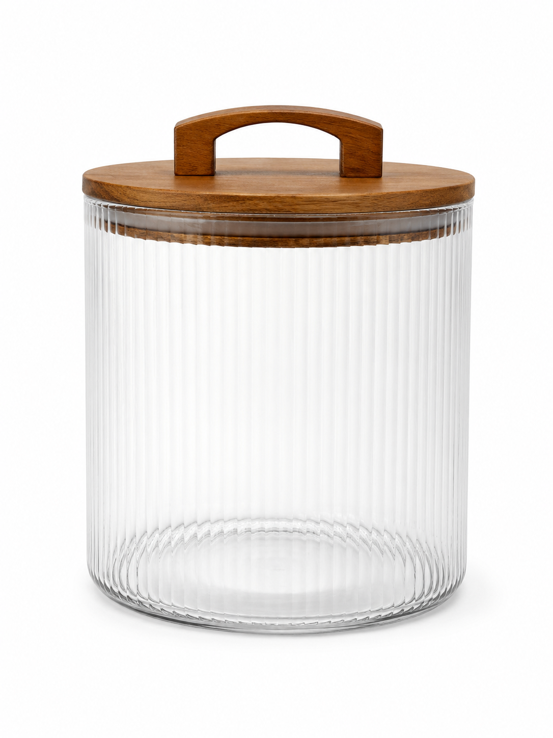 Aqua Glass Fluted Acalid 6 Canister