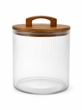 Aqua Glass Fluted Acalid 6 Canister