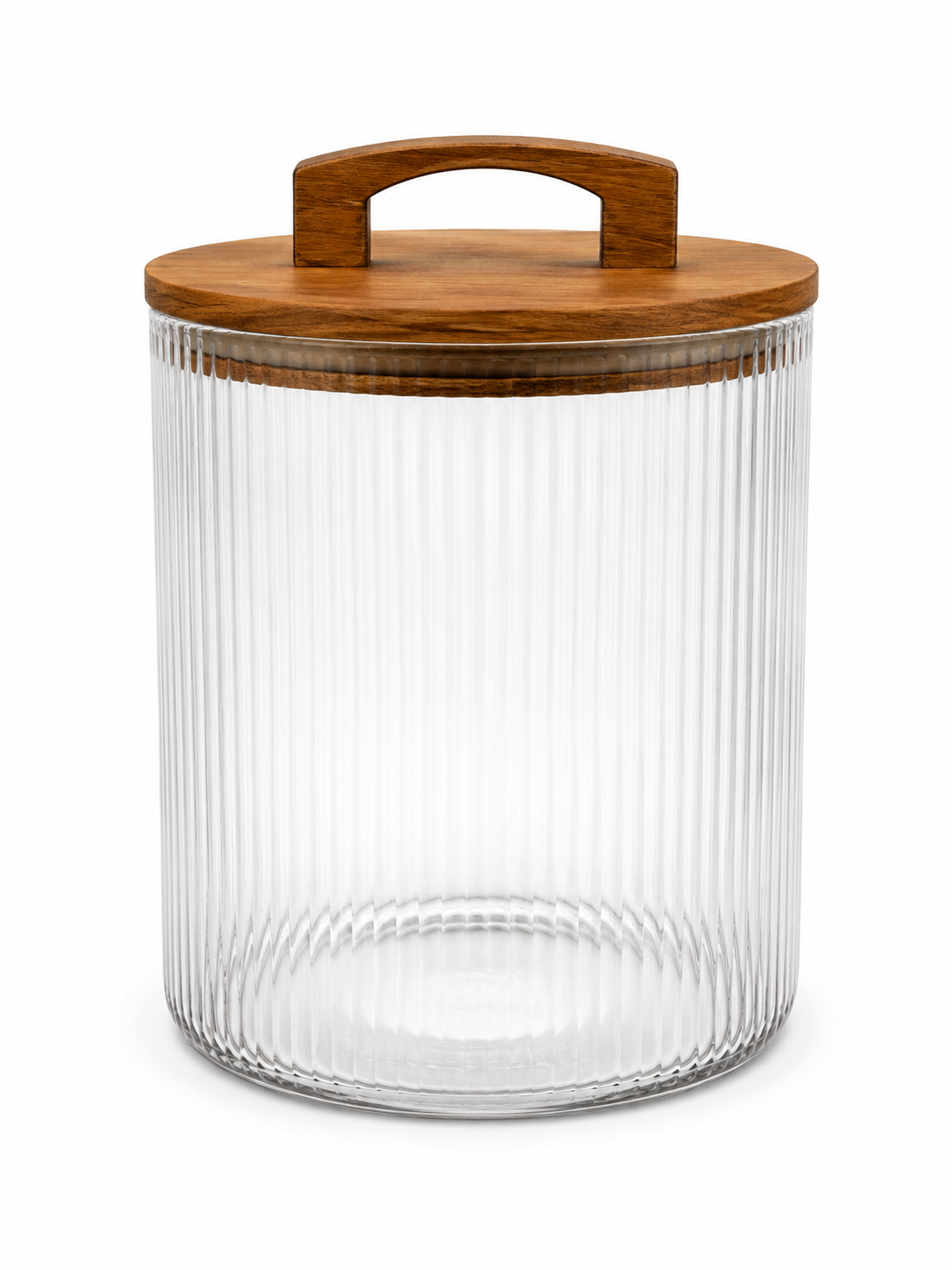 Aqua Canister Glass Flute 6 Line acalid Canister