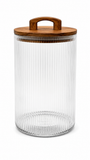 Aqua Glass Fluted Line Canister