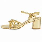 Miss Black Ladies Bardot 7 Heels In Gold
