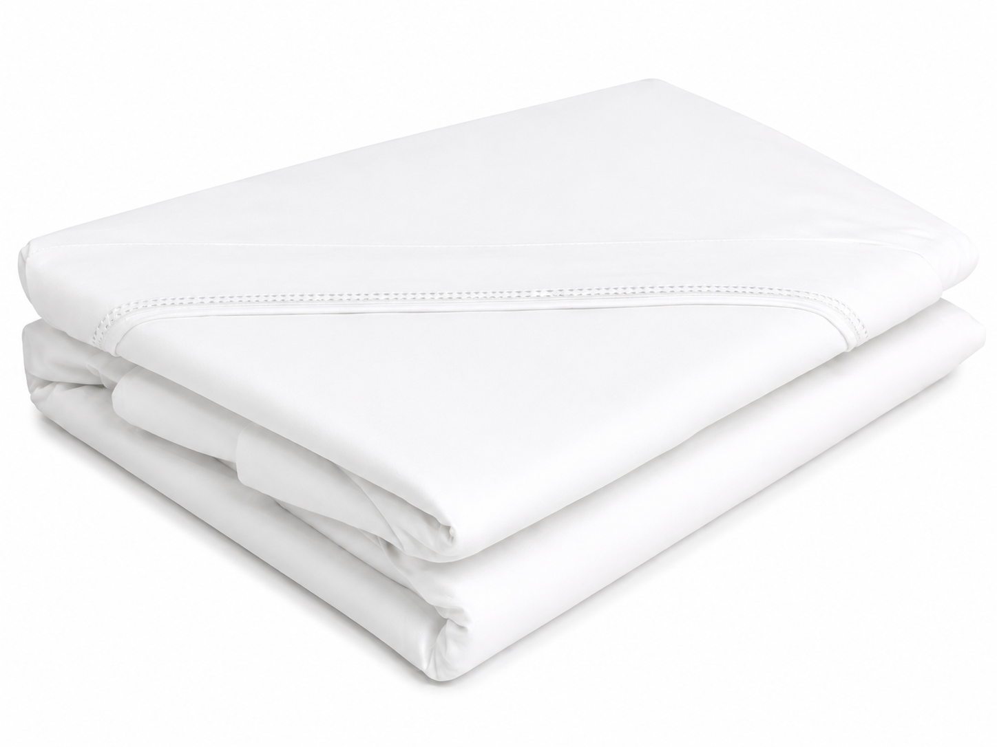 Egyptian Cotton Tencel 300 Thread Fitted Sheet In White