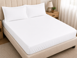 Egyptian Cotton Tencel 300 Thread Fitted Sheet In White