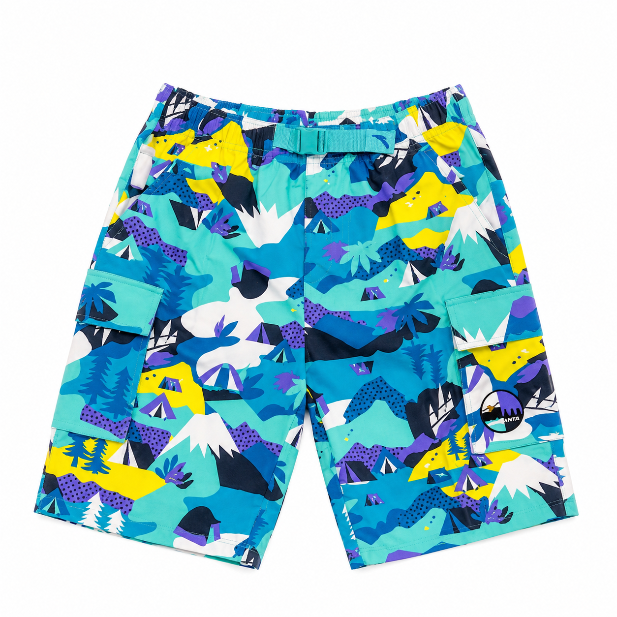 Anta Boys Outdoor Woven Shorts In Blue Multi