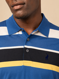 Polo Mens Stripe Golfer In Navy & Yellow