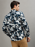 Polo Mens Floral Print Shirt In White & Orange
