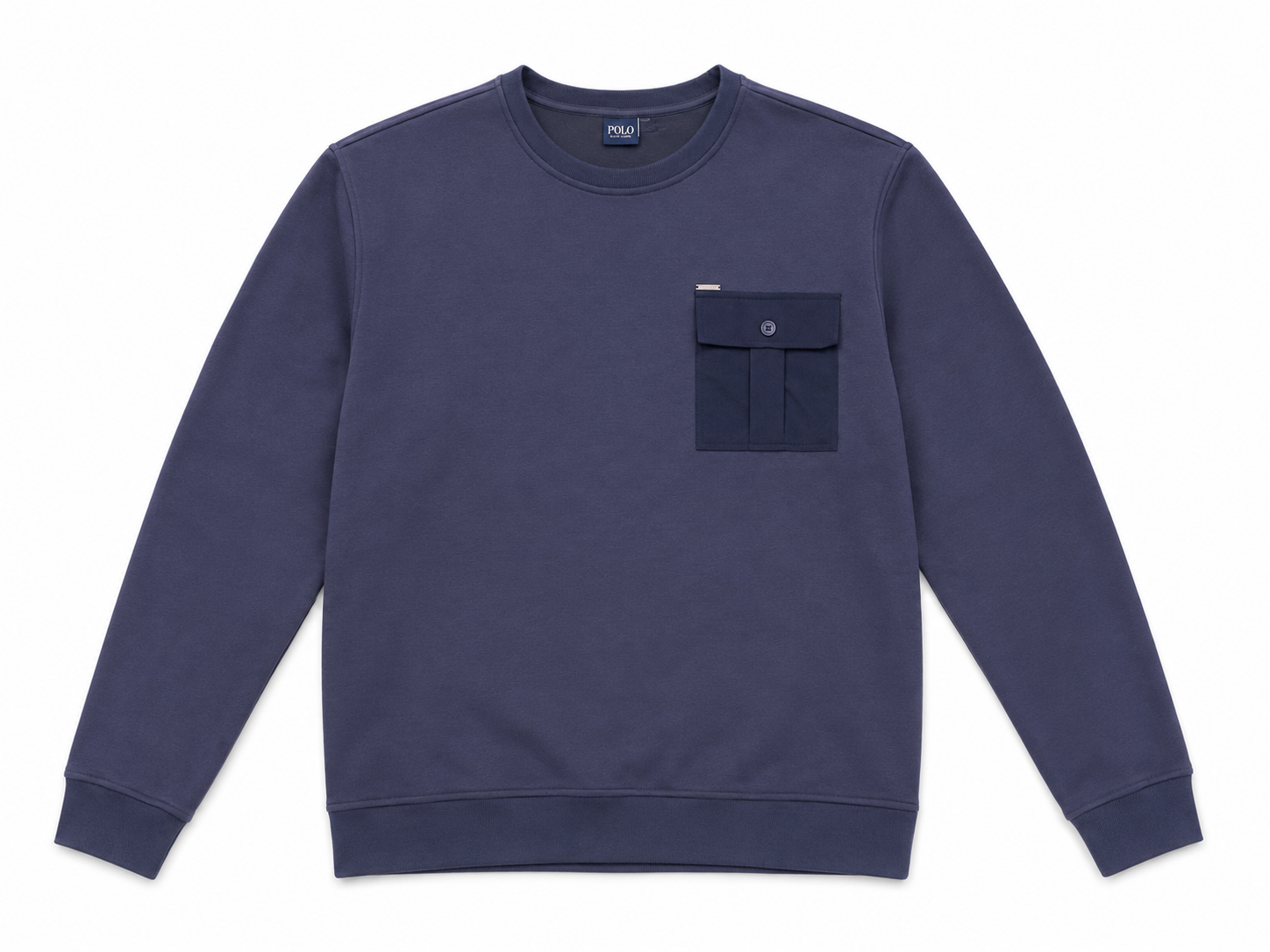 Polo Mens Crew Pocket Sweatshirt In Navy