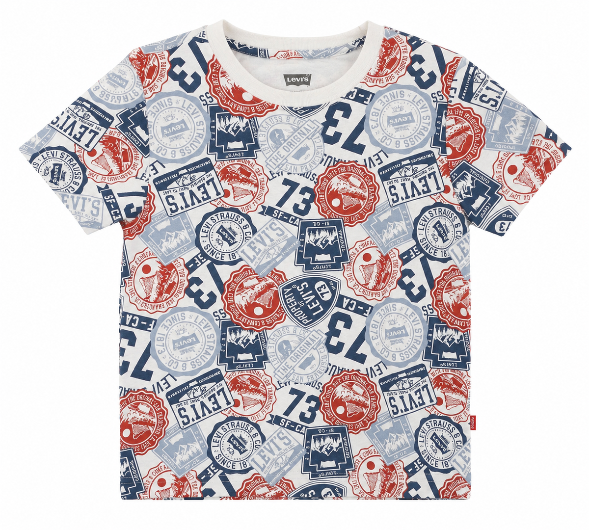 Levis Boys All-Over Crest T-Shirt In White