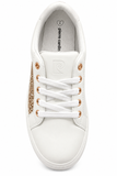 Pierre Cardin Girls Taylor Glitter Shoes In White & Rose Gold