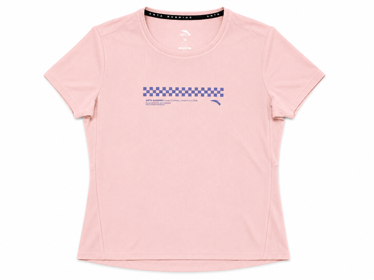 Anta Womens Running T-Shirt In Light Pink