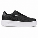 Puma Ladies Court Lally Skye Feline Shoes In Black & White