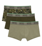 Diesel Mens Umbx Damien 3 Pack Boxer Shorts In Olive