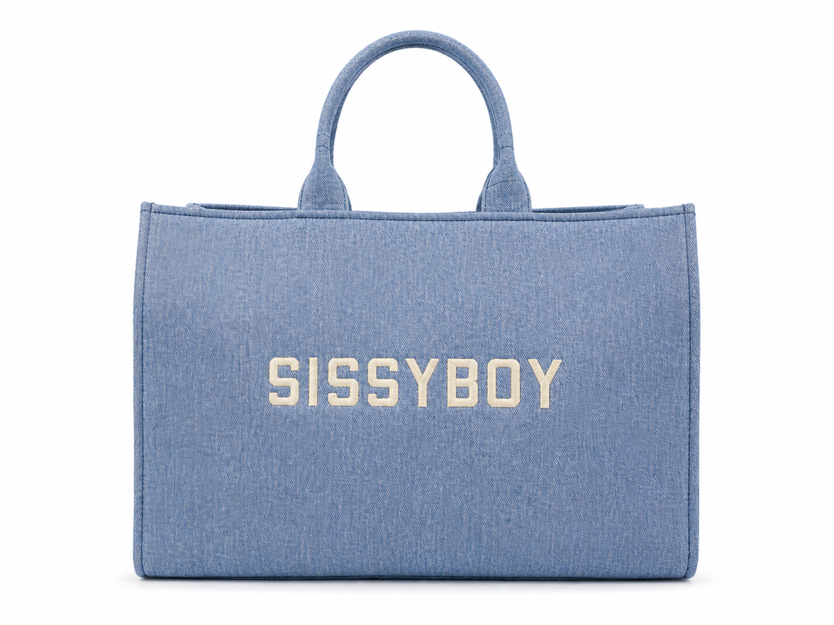 Sissyboy Laekal Denim Tote Bag In Blue