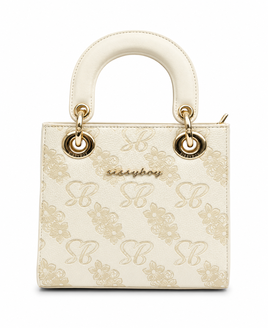 Sissy Boy Maise Debosed Tote Bag In Cream