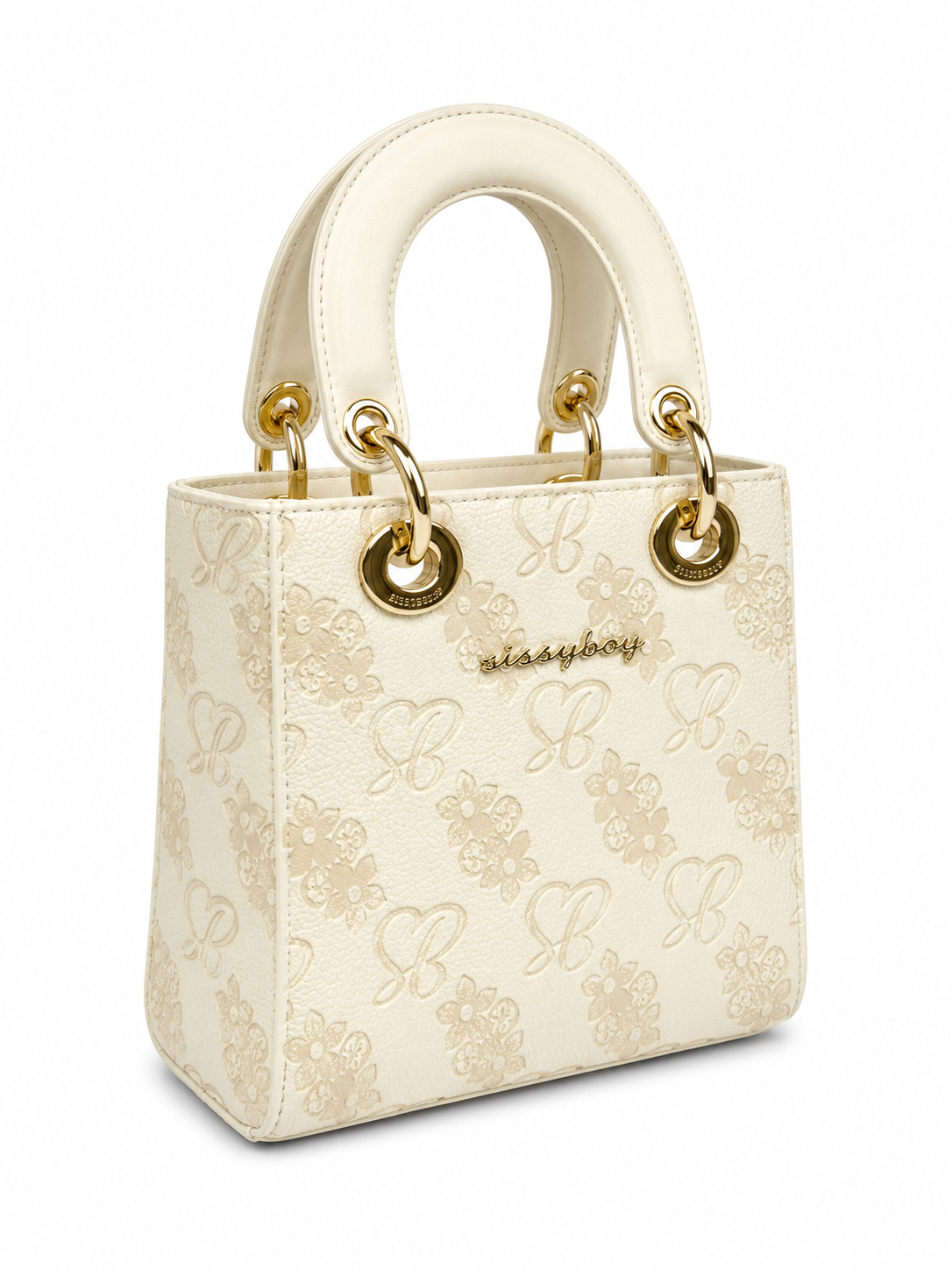 Sissy Boy Maise Debosed Tote Bag In Cream