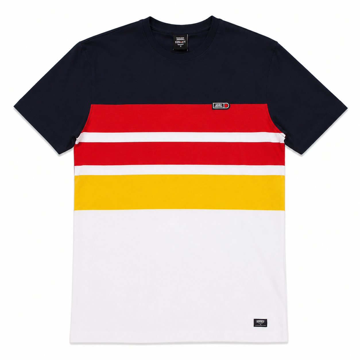 Soviet Mens Buzzer Crew Neck T-Shirt In Navy