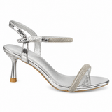 La Her Ladies Qxg-44 Heels In Silver
