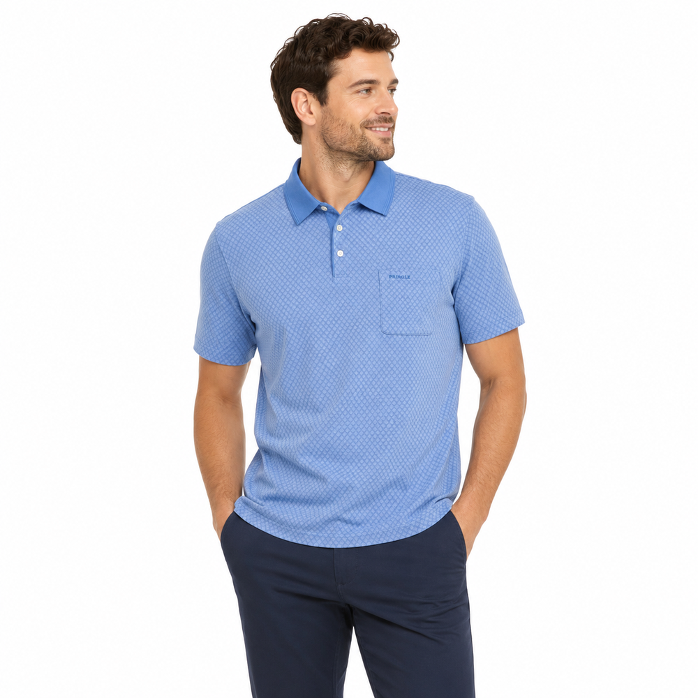 Pringle Mens Toby Jacquard Golfer In Blue