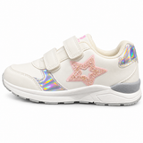 Remex Girls Sneakers In White & Silver